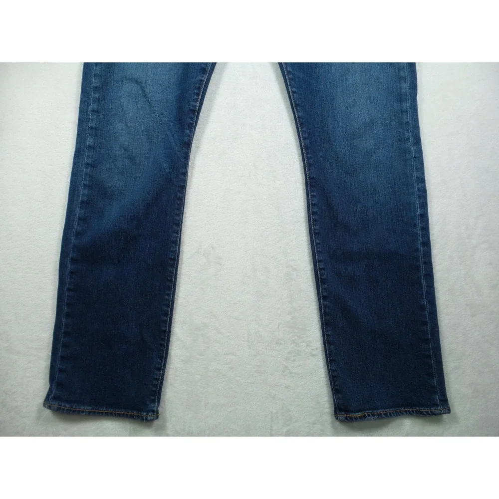 Levis 513 Mens Jeans 34 x 32 Blue Denim Slim Fit Straight Leg Mid Rise Stretch